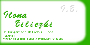 ilona biliczki business card